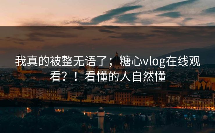 我真的被整无语了；糖心vlog在线观看？！看懂的人自然懂  第1张