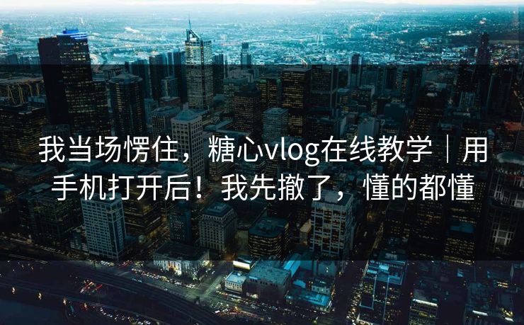 我当场愣住,糖心vlog在线教学|用手机打开后!我先撤了,懂的都懂 第1张 我当场愣住,糖心vlog在线教学|用手机打开后!我先撤了,懂的都懂 第1张
