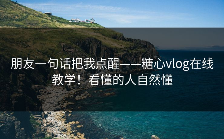 朋友一句话把我点醒——糖心vlog在线教学！看懂的人自然懂  第1张